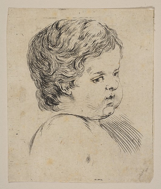 Stefano della Bella, Plate 12: Head of a Child, from "The Book for Learning to Draw" (Livre pour apprendre à dessiner)