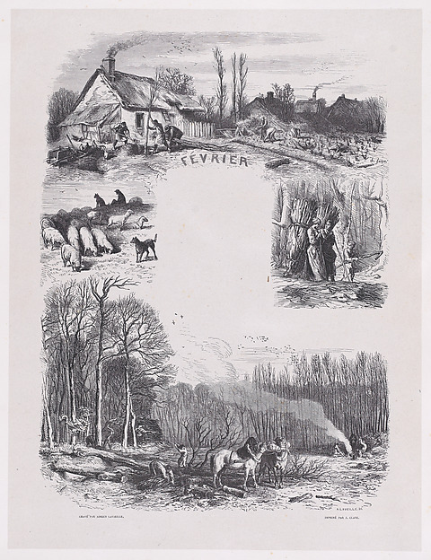 Charles Jacque, February, from "Album of Rustic Subjects"