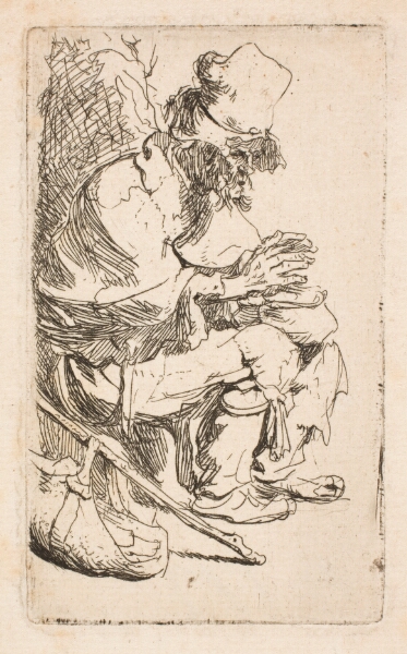 Rembrandt van Rijn, Tigger, der varmer sine hænder ved et fyrfad