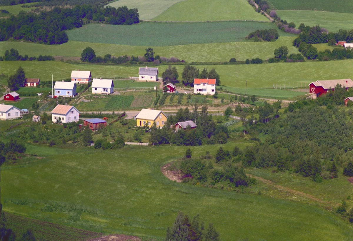 Widerøes Flyveselskap A/S, Flyfoto, boliger, Fredheimgrenda, Nes, Hedmark.