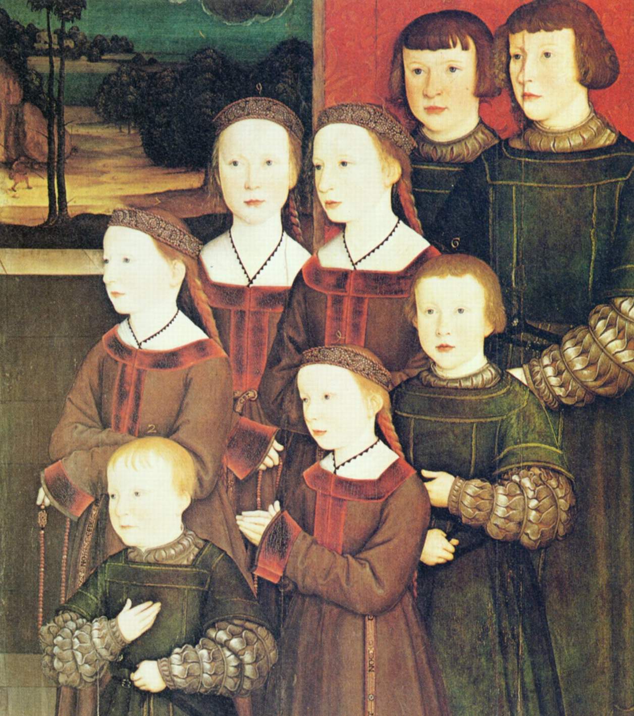 Bernhard Strigel, Diptyque Rehlinger : Les huit enfants de Konrad Rehlinger