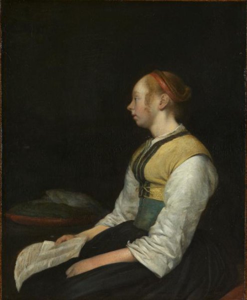 Gerard ter Borch (II), Vrouw in boerenkostuum
