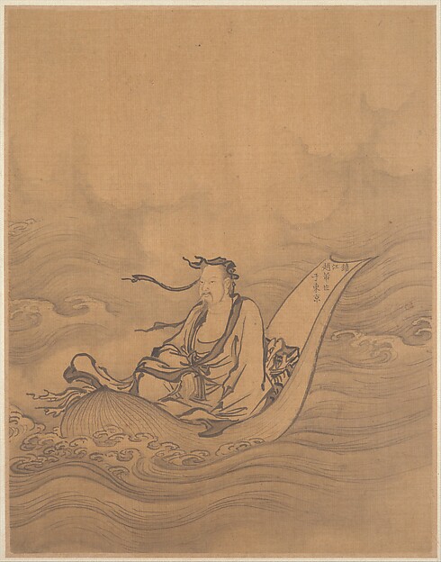 Unidentified artist, Sage Floating on Lotus Leaf