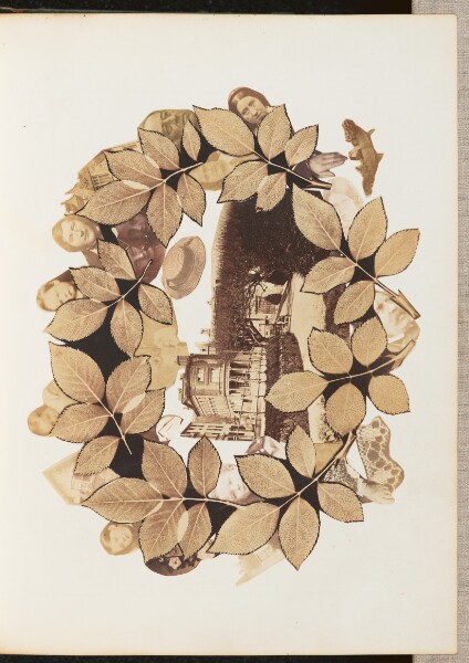 Unknown, [Photo Collage of Portraits and Leaves]