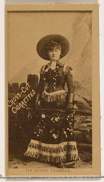 W. Duke, Sons & Co., Card Number 110, Bessie Ferrell, from the Actors and Actresses series (N145-2) issued by Duke Sons & Co. to promote Cross Cut Cigarettes