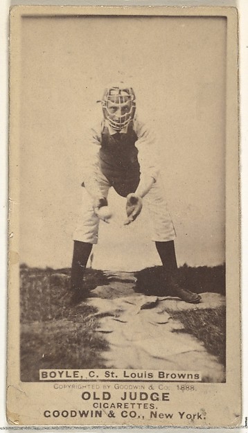 Goodwin & Company, John Anthony "Honest John" Boyle, Catcher, St. Louis Browns, from the Old Judge series (N172) for Old Judge Cigarettes