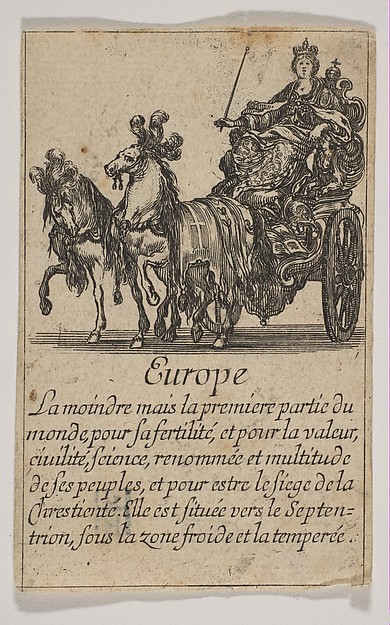 Stefano della Bella, Allegory of Europe, from "Jeu de la Géographie"