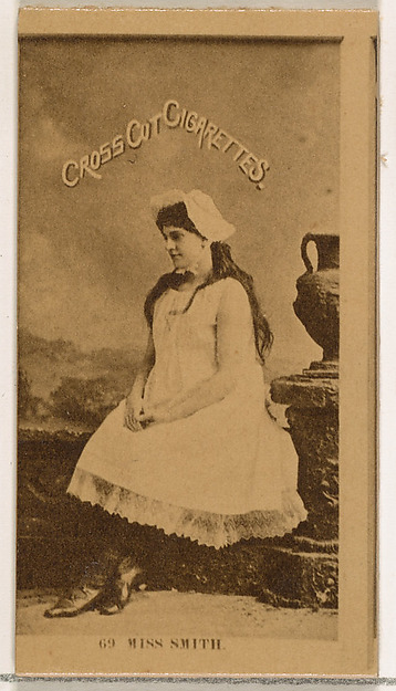 W. Duke, Sons & Co., Card Number 69, Miss Smith, from the Actors and Actresses series (N145-2) issued by Duke Sons & Co. to promote Cross Cut Cigarettes