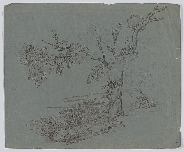 Raphael Lamar West, Landscape with a tree in the foreground