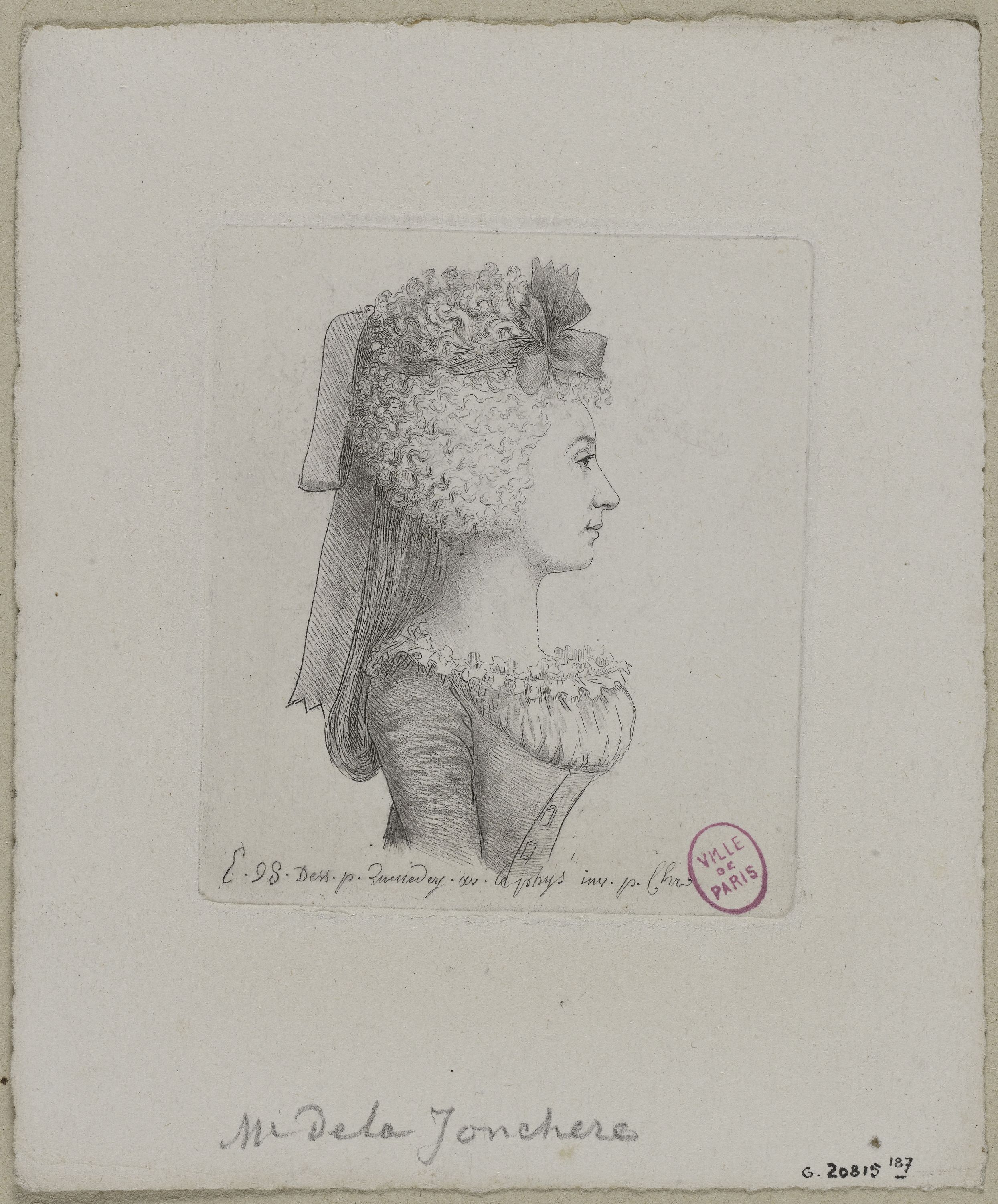Edmé Quenedey, Portrait de Madame de la Jonchere
