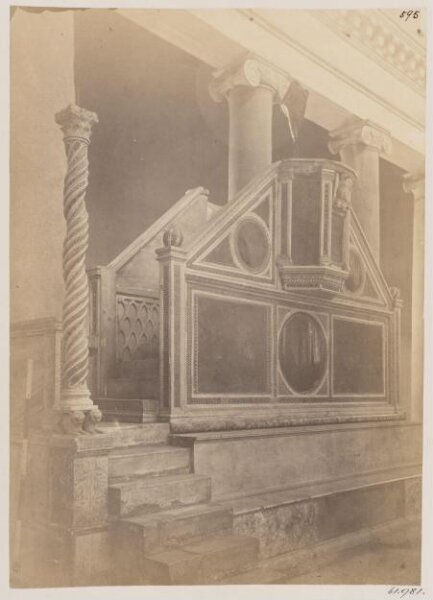 Parker, John Henry, Church of S. Lorenzo - Ambo and Paschal Candlestick and Ionic Capitals to antique Marble Columns, c. A.D. 1230