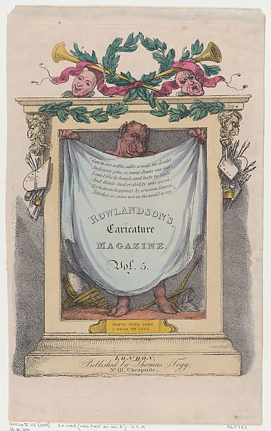 Thomas Rowlandson, Title Page, Rowlandson's Caricature Magazine, Vol. 5