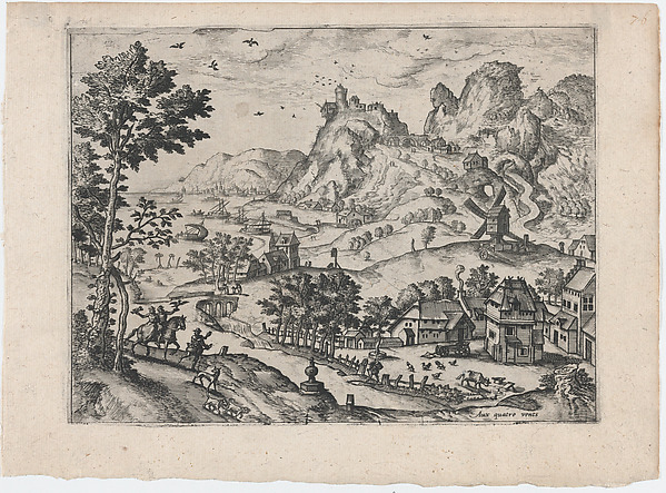 Lucas Gassel, Mountain Landscape with Falconers