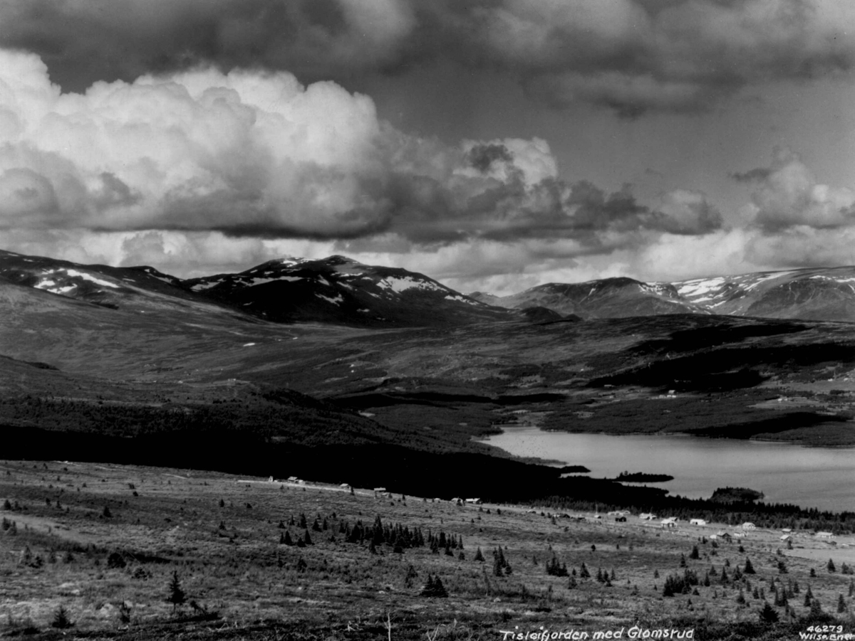 Anders Beer Wilse, Oversiktsbilde, Glomsrud, Skogshorn, Tisleifjorden, Hemsedal.