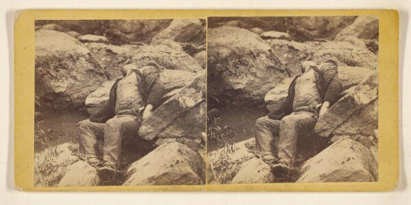 Alexander Gardner, Photographic Incidents of the War. All Over Now - Confederate Sharp-Shooter at Foot of Round Top, Gettysburg.