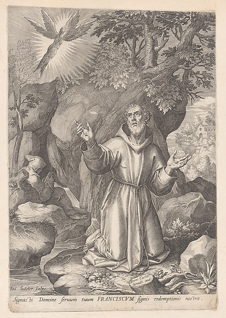 Johann Sadeler I, Saint Francis of Assisi receiving the stigmata