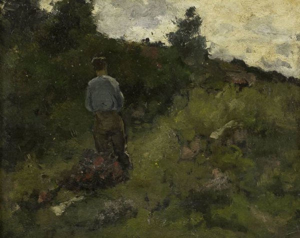Richard Nicolaüs Roland Holst, A Farmer walking along the Fringe of a Wood