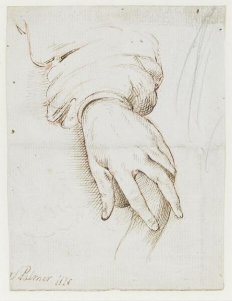 Samuel Palmer, Study of a hand holding a knobbled stick