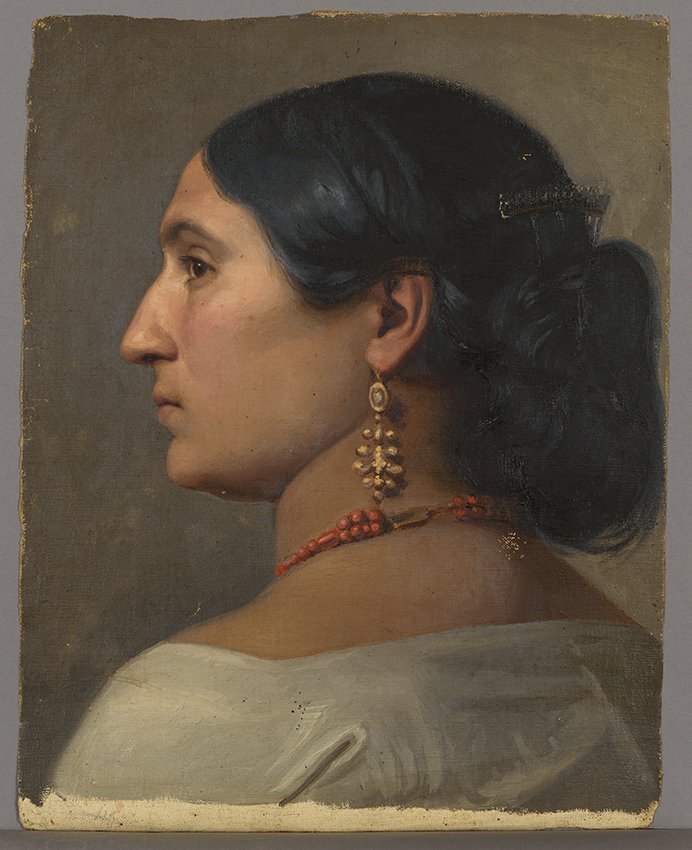 Gustav Metz, Porträtstudie einer Italienerin, 1845-1848