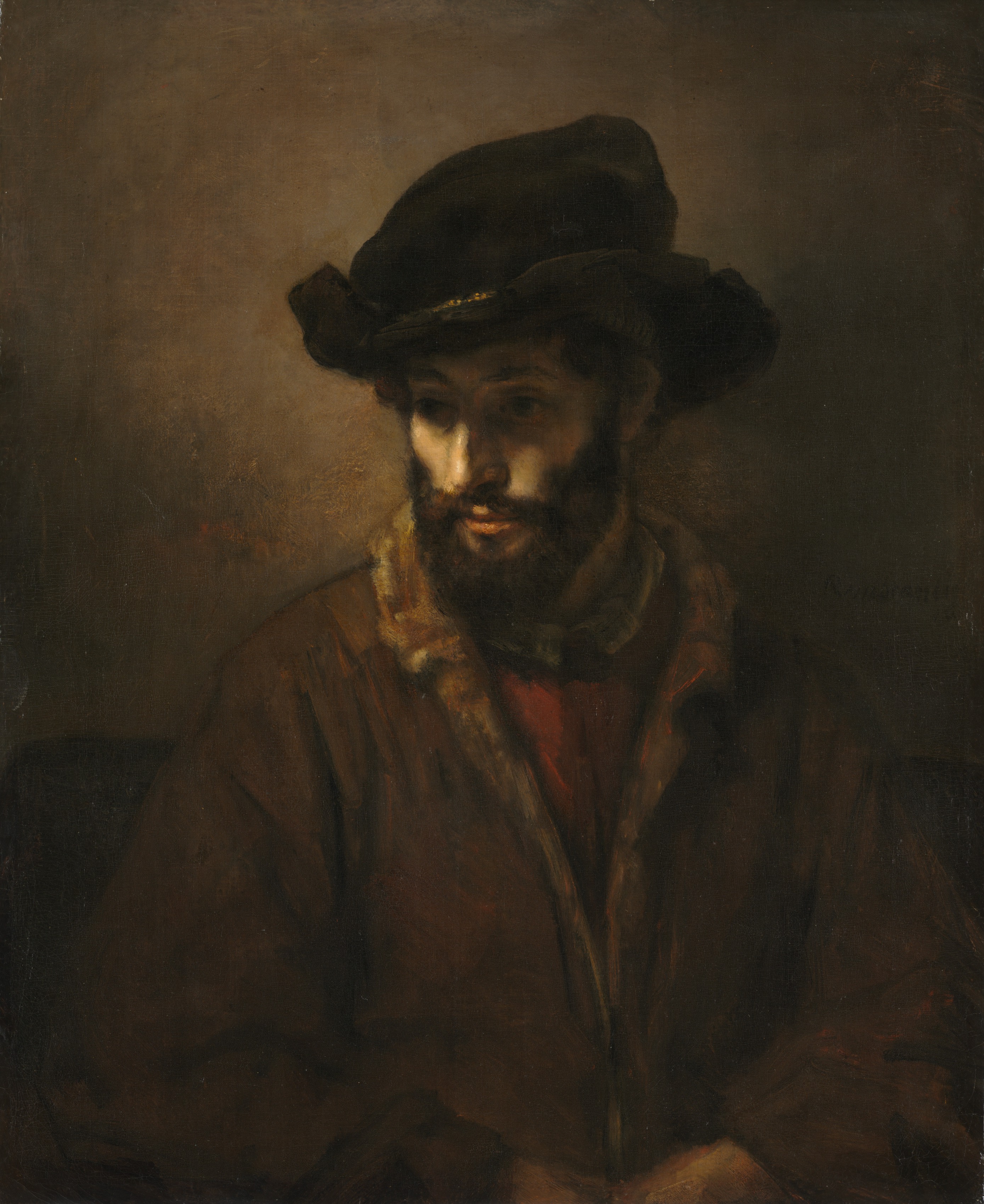Rembrandt van Rijn, A Bearded Man Wearing a Hat