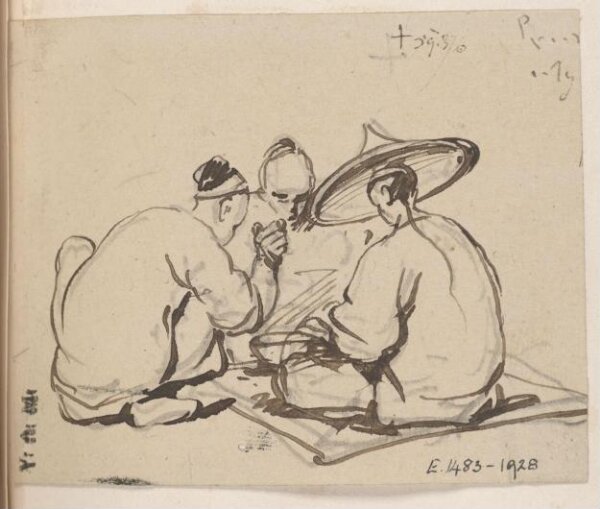George Chinnery, Three seated Chinese men