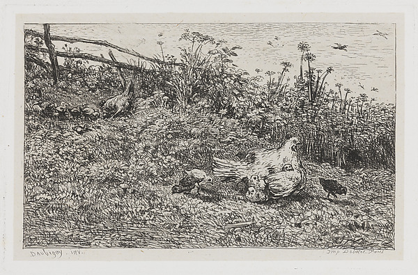 Charles-François Daubigny, La Poule et ses Poussins