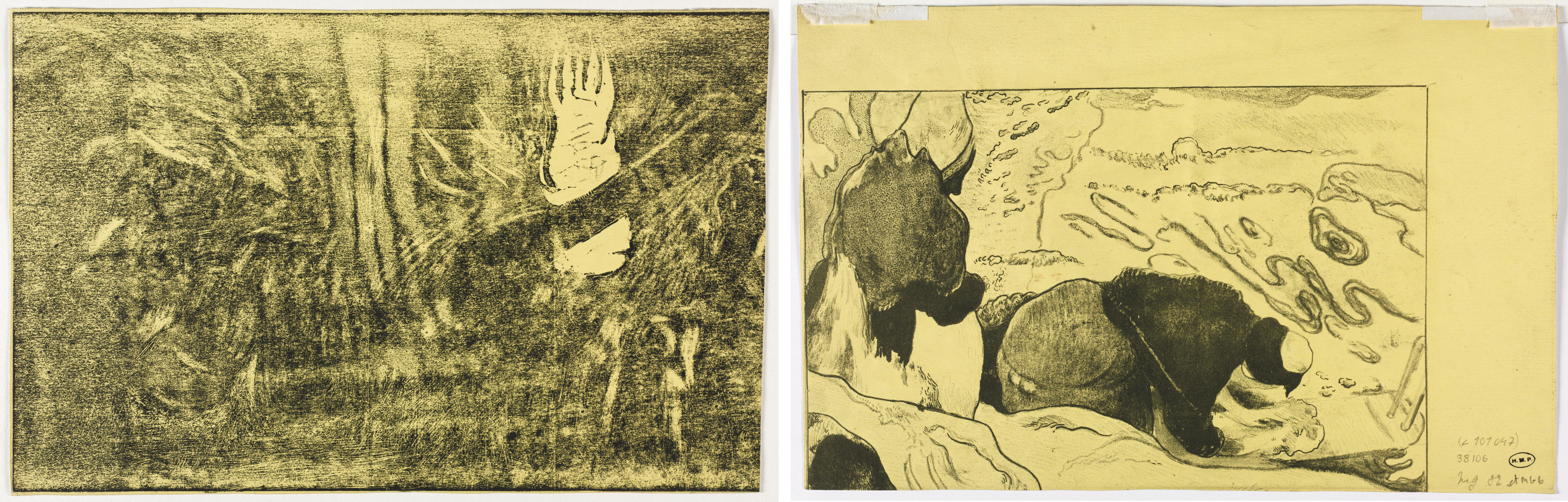 Paul Gauguin, The Devil Speaks (Mahna No Varua Ino) (recto); Women Washing Clothes (verso)