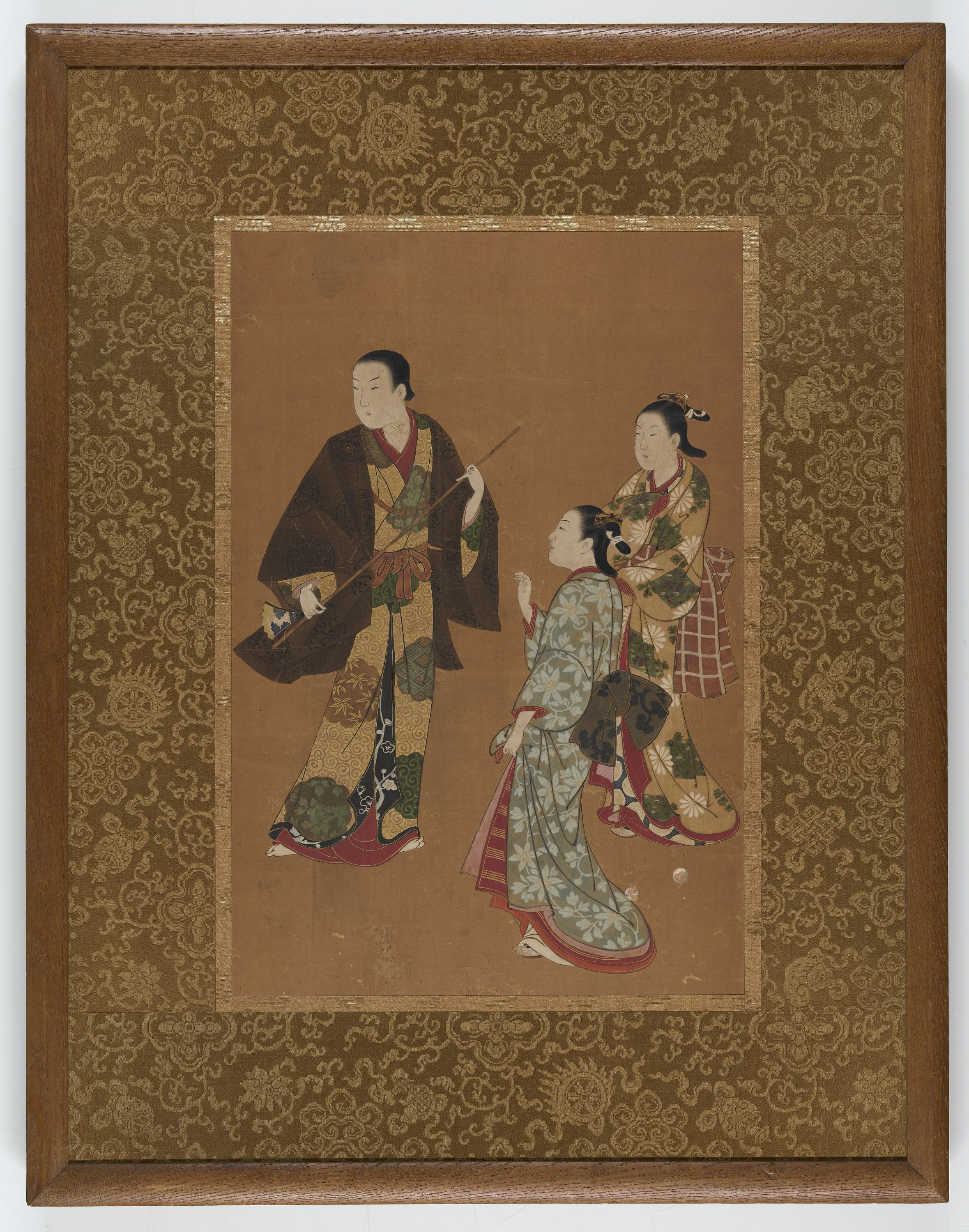 Kawamata Tsuneyuki, A man, possibly an actor, and two girls