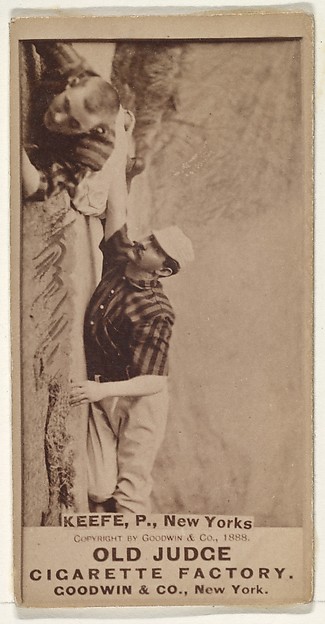 Goodwin & Company, Keefe and Richardson Stealing 2nd Base, New York, from the Old Judge series (N172) for Old Judge Cigarettes