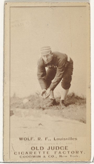 Goodwin & Company, William Van Winkle "Jimmy" Wolf, Right Field, Louisville Colonels, from the Old Judge series (N172) for Old Judge Cigarettes