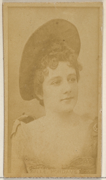 Allen & Ginter, Mlle. Rordame, from the Actors and Actresses series (N45, Type 8) for Virginia Brights Cigarettes