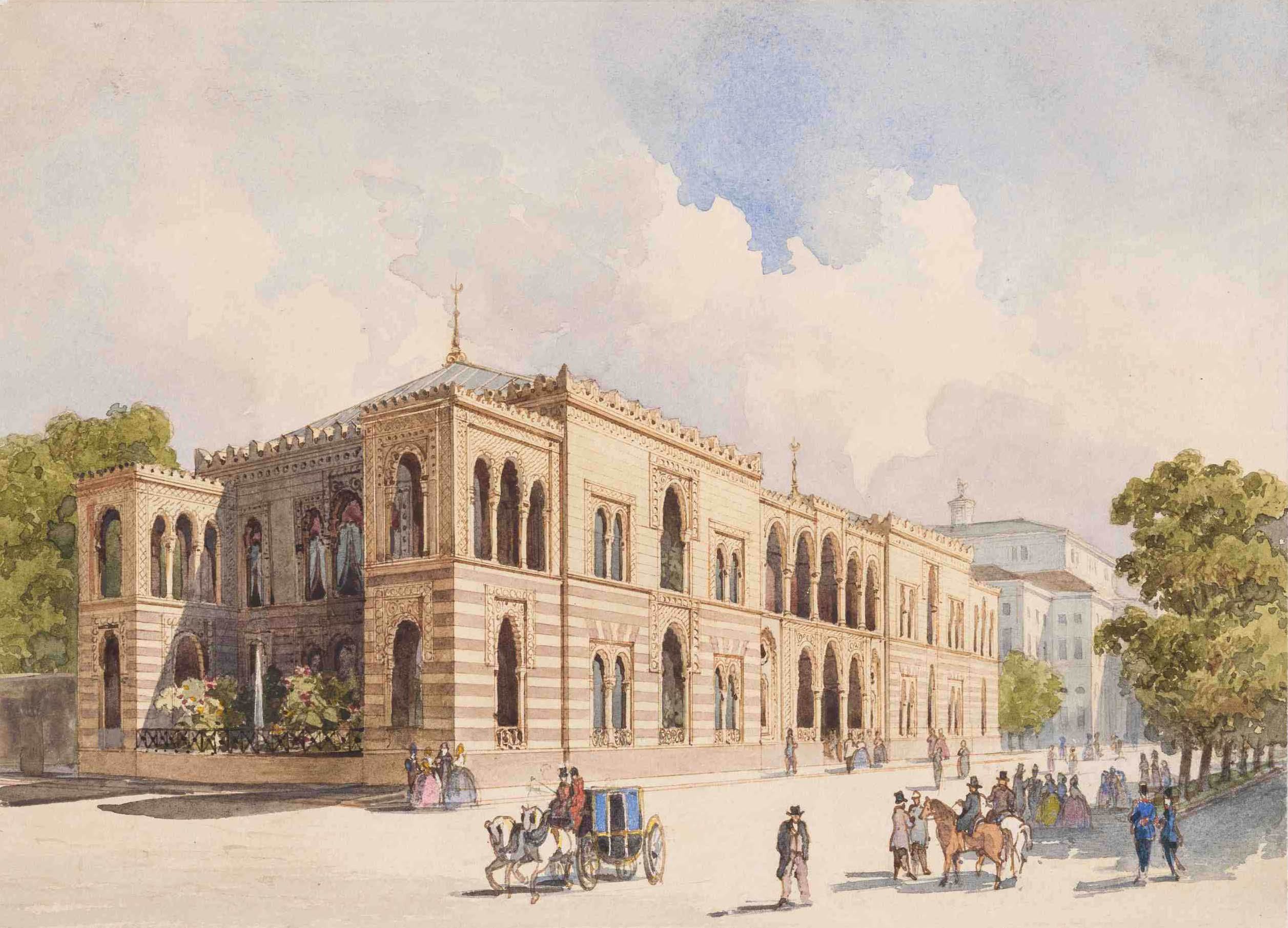 Karl Ludwig Wilhelm von Zanth, Entwurf zur Bebauung der Ostseite des Schlossplatzes neben dem Hoftheater