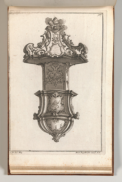 Martin Engelbrecht, Design for a Pulpit, plate 3 from an Untitled Series of Pulpit Designs
