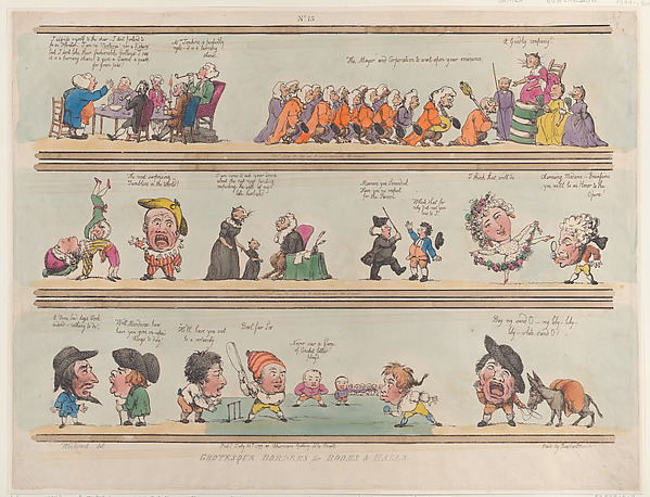 Thomas Rowlandson, Grotesque Borders for Rooms & Halls, Plate 13