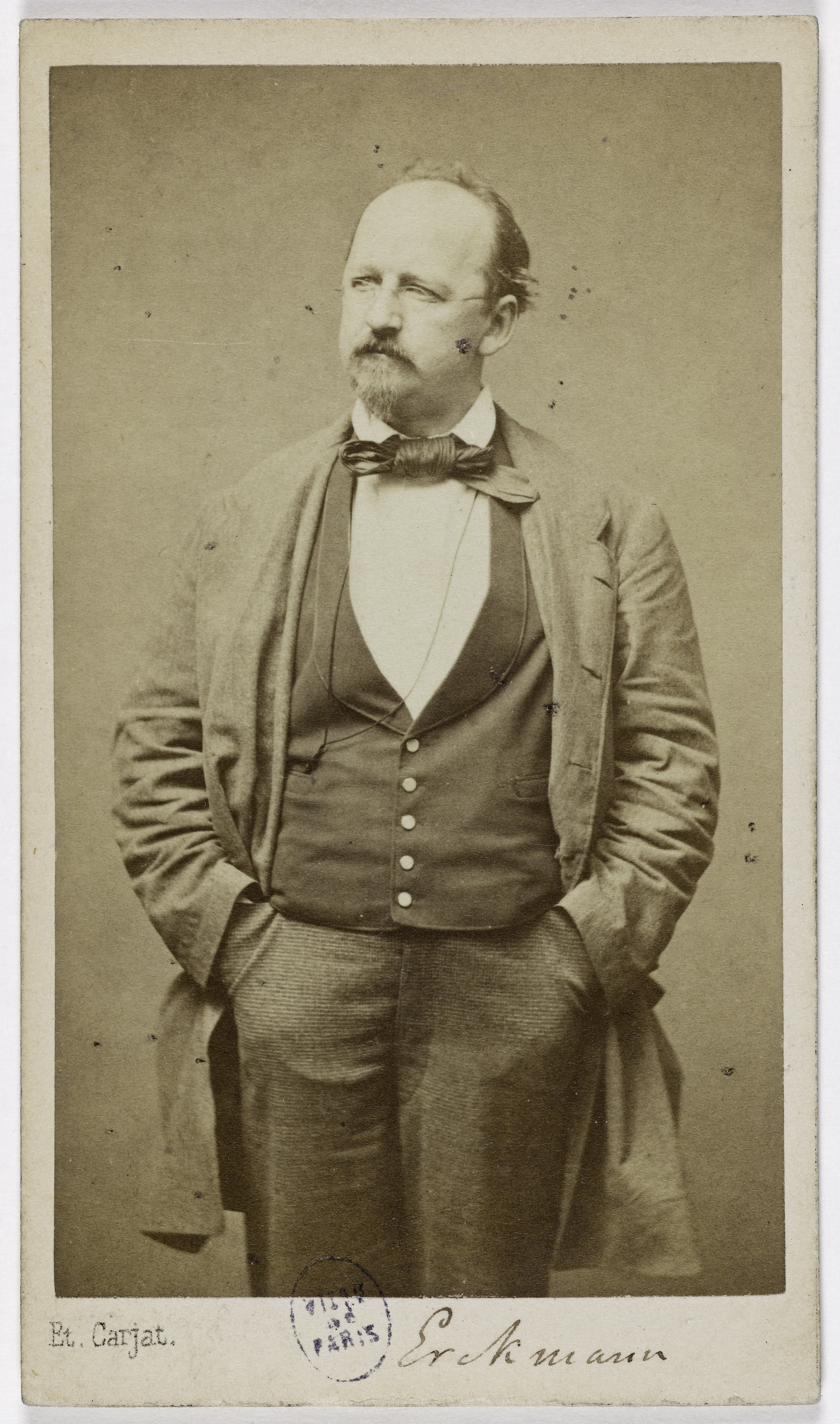 Carjat & Cie, Portrait d'Emile Erckmann (1822-1899), (littérateur, collaborateur d'Alexandre Chatrian sous le pseudonyme collectif d'Erckmann-Chatrian)