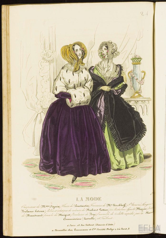 Unknown artist, Modeprent (in kleur) uit 'La mode : album des salons' 1841-07-12