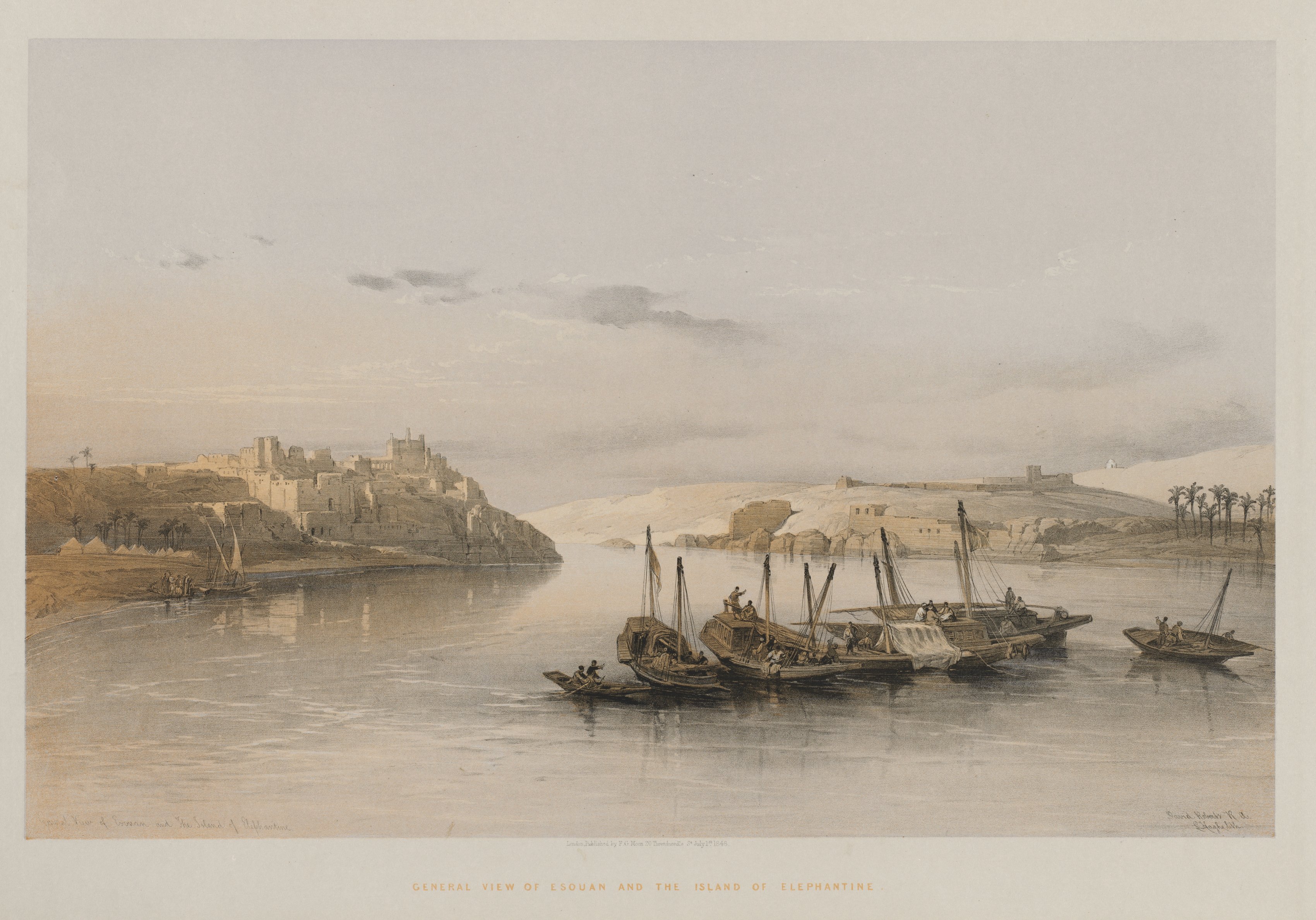 Louis Haghe, Egypt and Nubia, Volume II: General View of Esouan and the Island of Elephantine