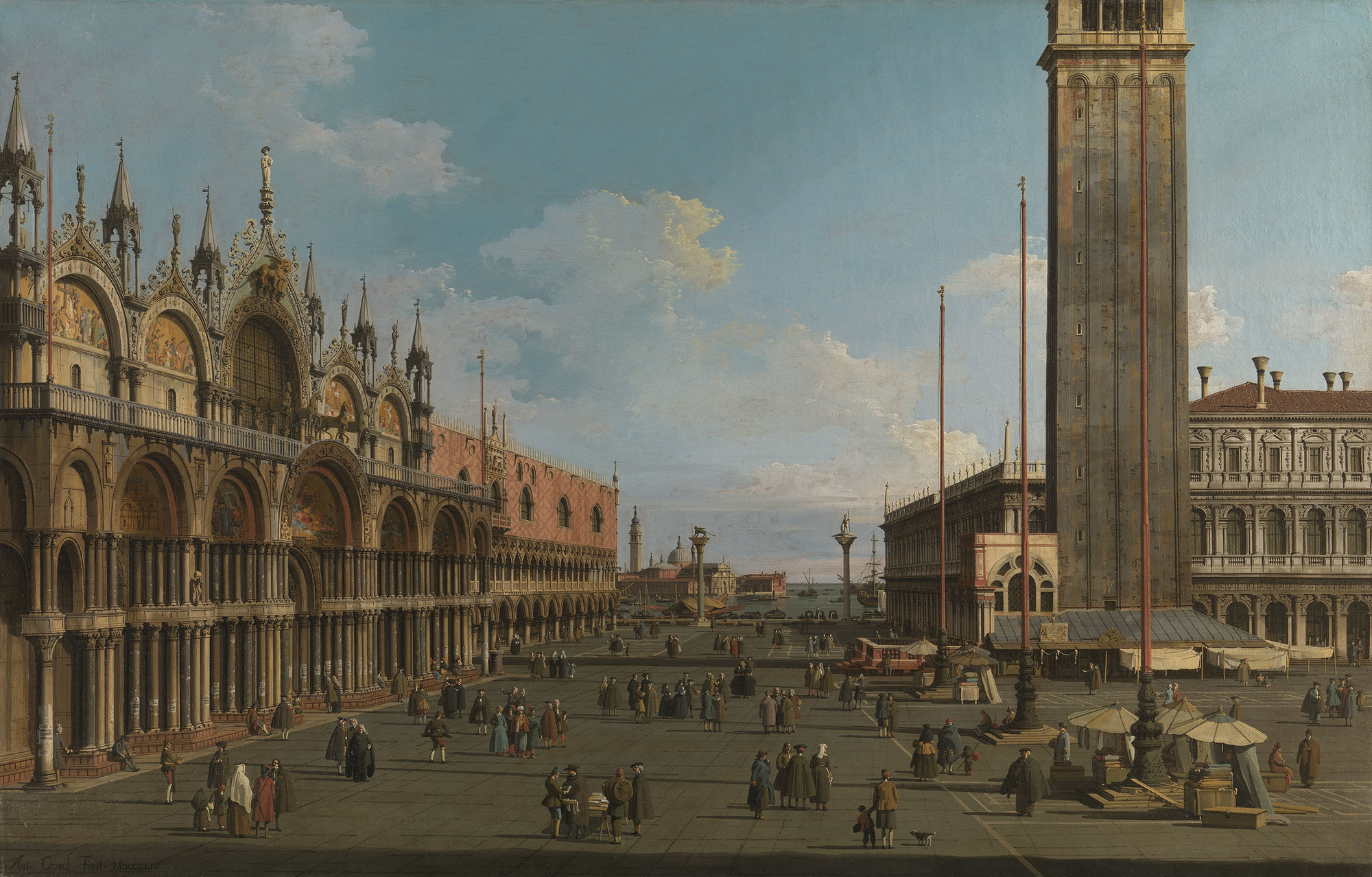 Canaletto, Venice: The Piazza and Piazzetta from the Torre dell'Orologio towards San Giorgio