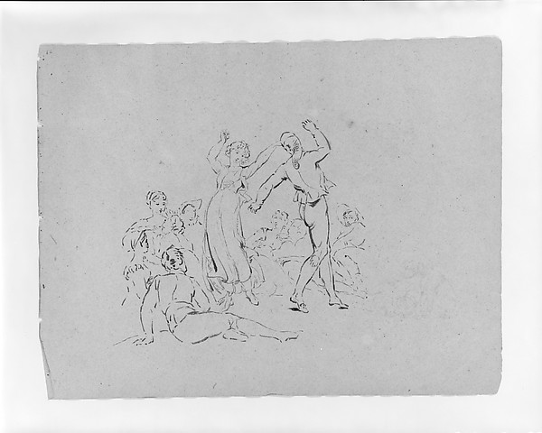Thomas Sully, Man and Woman Dancing with People Watching (from Sketchbook)