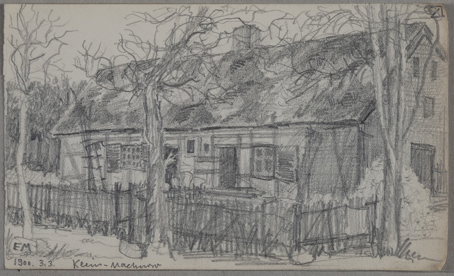 Ernst Morgenstern, Kleinmachnow: Bauernhaus (Skizzenbuch Ernst Morgenstern, Beilage)