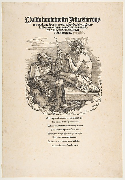 Albrecht Dürer, The Man of Sorrows Mocked by a Soldier, title page to "The Large Passion"