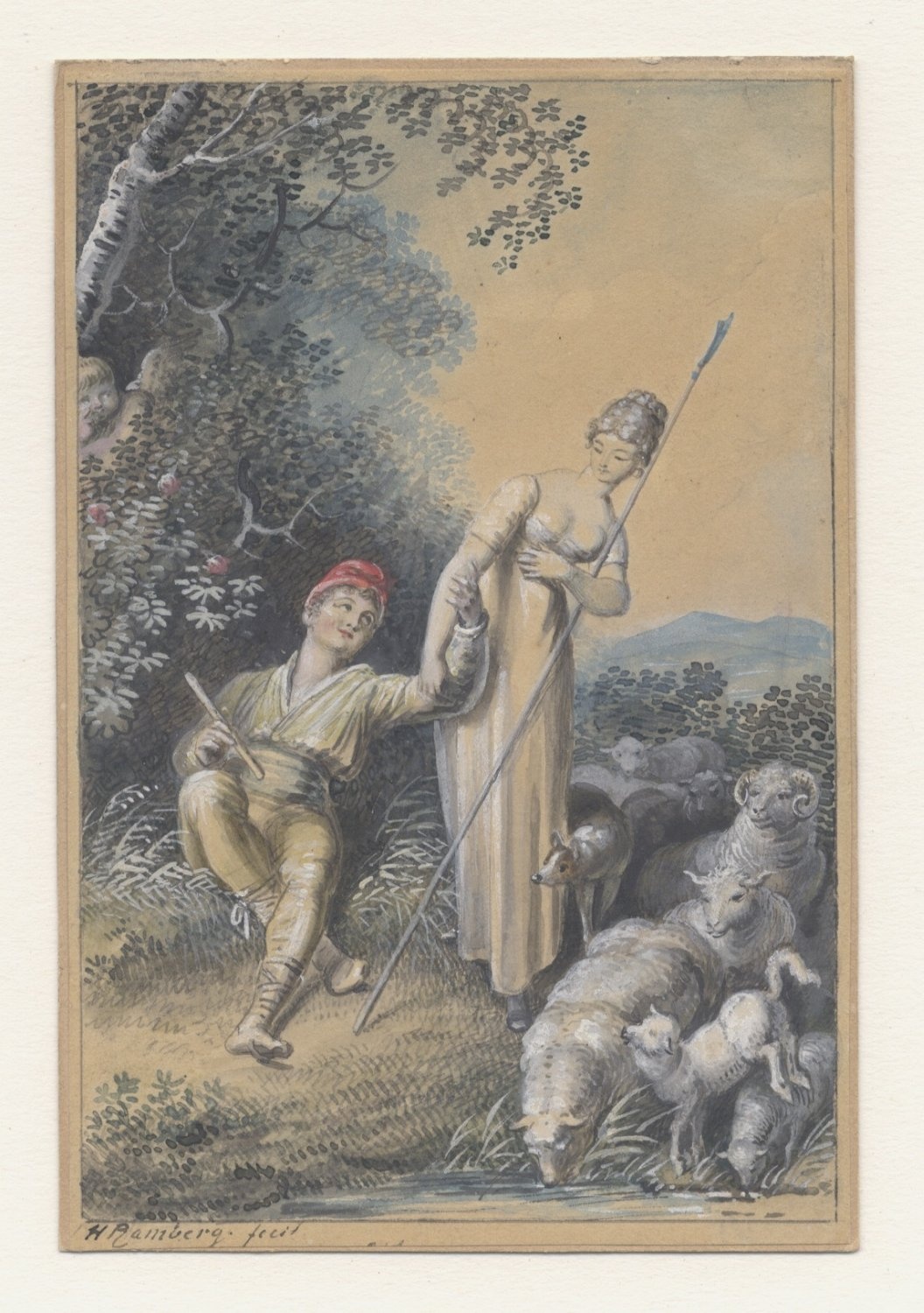 Johann Heinrich Ramberg, Damon und die Bekehrte