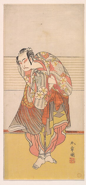 Katsukawa Shunshō　勝川春章, The Second Ichikawa Yaozo as a Man Standing with His Arms Crossed