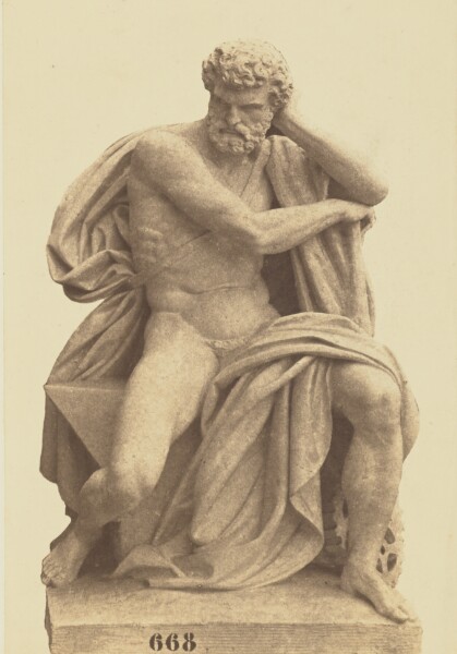 Édouard Baldus, ["L'Industrie", Sculpture by Elias Robert, Decoration of the Louvre, Paris]