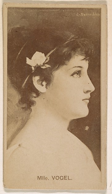 Kinney Brothers Tobacco Company, Mlle. Vogel, from the Actresses series (N245) issued by Kinney Brothers to promote Sweet Caporal Cigarettes