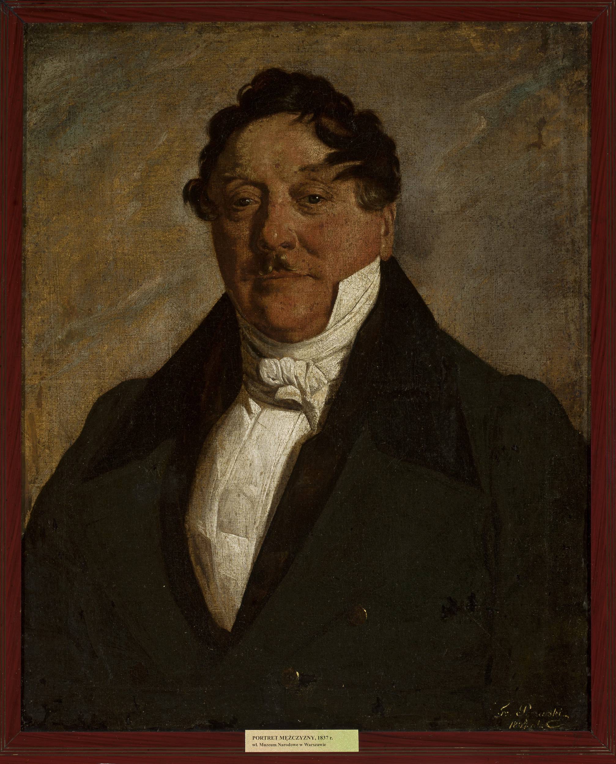Feliks Pęczarski, Portrait of a man in a white jabot