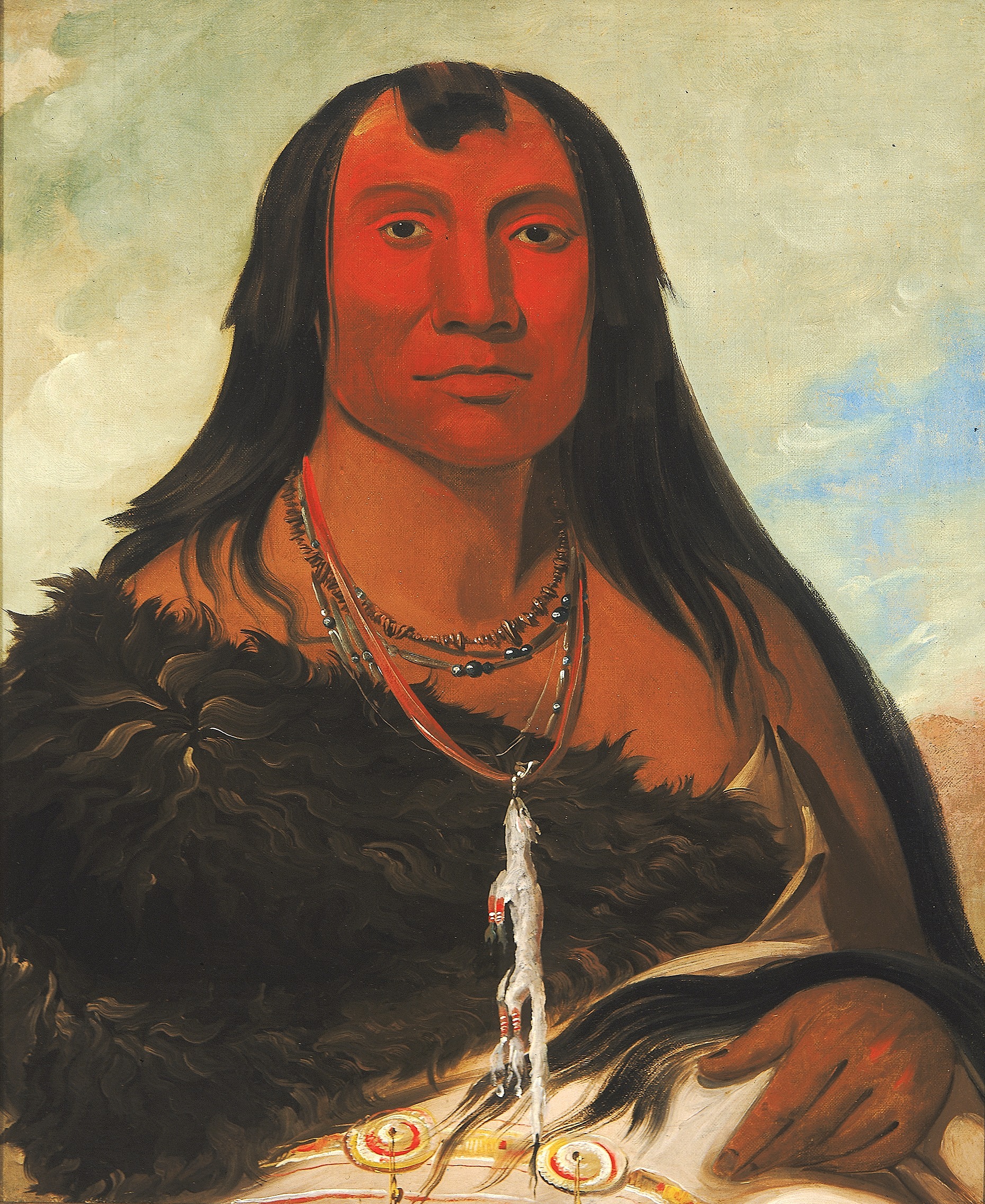 George Catlin, Cháh-ee-chópes, Four Wolves, a Chief in Mourning