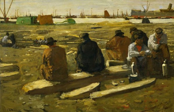 George Hendrik Breitner, Lunchtime at the Building Site on the Van Diemenstraat in Amsterdam