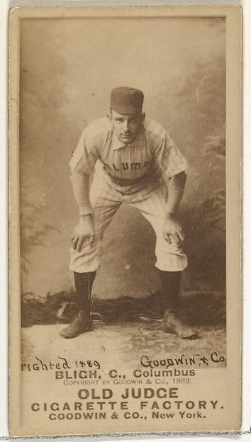 Goodwin & Company, Edwin Forrest "Ned" Bligh, Catcher, Cleveland, from the Old Judge series (N172) for Old Judge Cigarettes