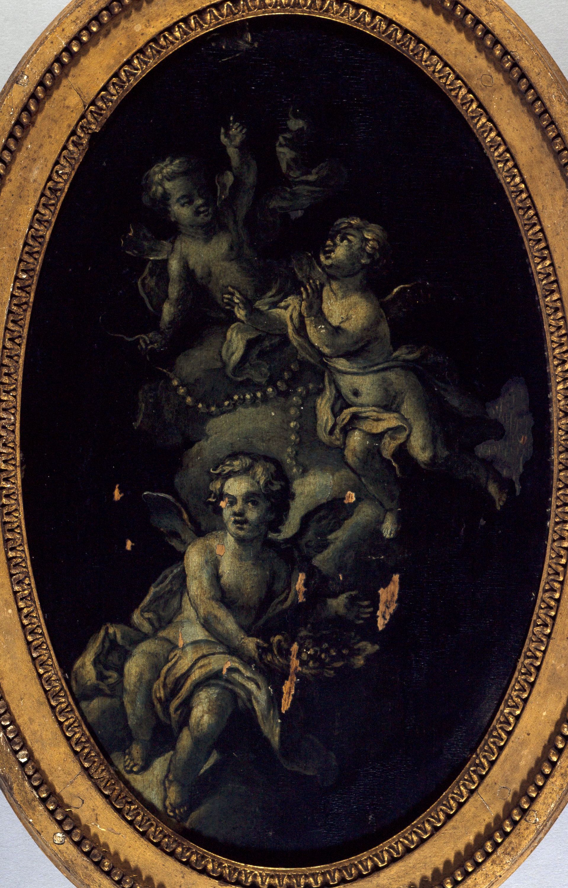 Anonyme, La Pêche à la perle ; fragment de boiserie, décor de carrosse (?)
